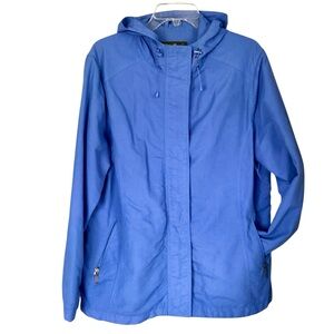 Eddie Bauer Blue Hooded Wind Rain Jacket Lightweight Women’s Size XL